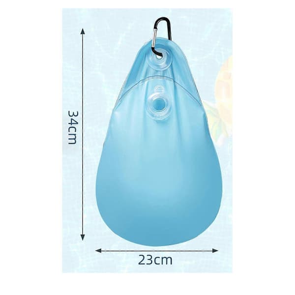 12 stk. vægte til nedgravede poolovertræk, tilbehør til poolovertræk, hængepose til poolovertræk, kraftige vandposer, 34*23 cm, blå, plastmateriale
