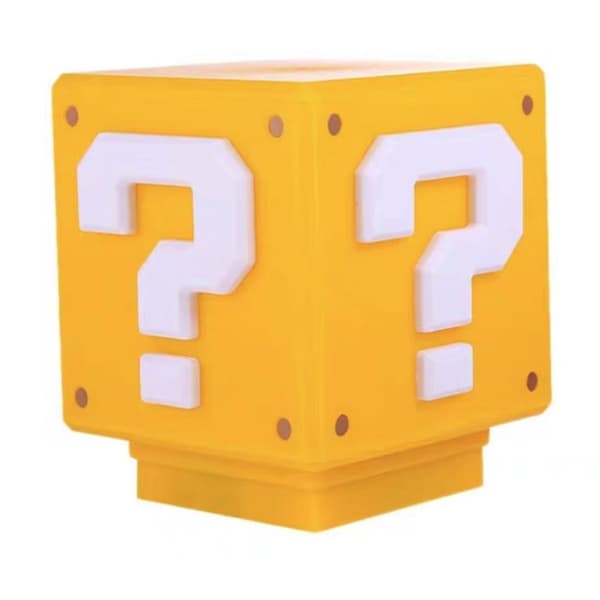 Super Mario Question Mark Block LED Night Light with Sound USB Rechargeable Lamp