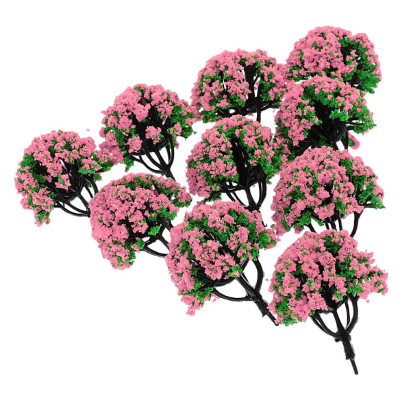 10st modell blomträd landskap grönt landskap för rosa diorama