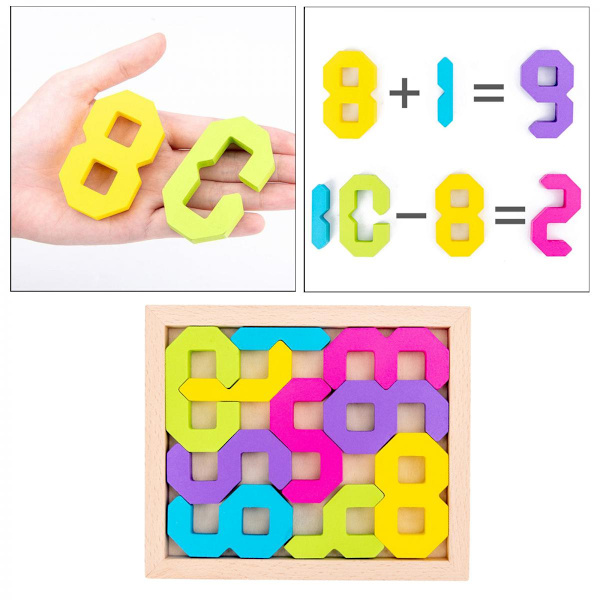 Lärande Leksaker Trä Byggklossar Nummer Matematikblock för 1-3 År Gamla Barn Pojkar Flickor, Digitala Lärande Leksaker