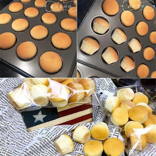 2-pak Mini Muffin Former til 24 Muffins, Mini Bageplade til Muffins, Mini Cupcake Former, Muffin Bageform, Non-Stick Belægning, Carbo