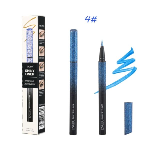 Stjärnklar himmel pärlemorskimrande eyeliner färg eyeliner snabbtorkande vattentät och svettsäker svår att ta bort smink kladdar inte drömsk 4 blue