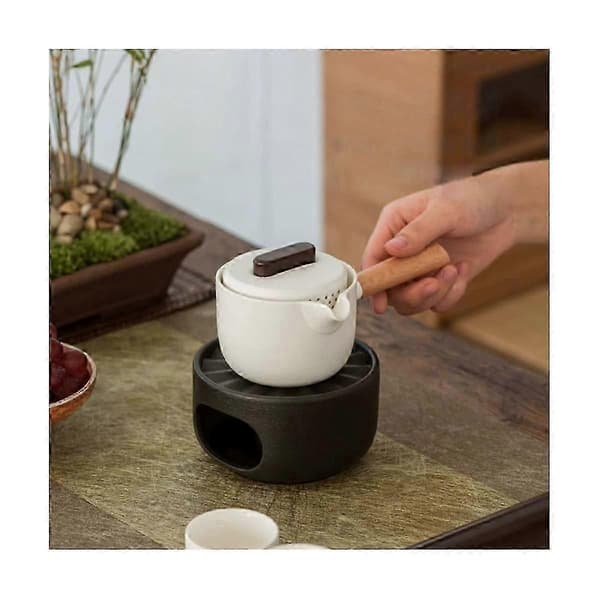 Ceramic Teapot Warmer with Spoon Coffee and Tea Warmer with Candle Holder for Heating Coffee Warmer