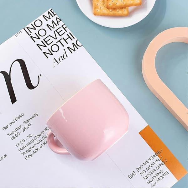 650ML/22OZ Stor Keramisk Kaffemugg, Stor Tekopp för Kontor och Hem, Diskmaskins- och Mikrovågssäker Pink