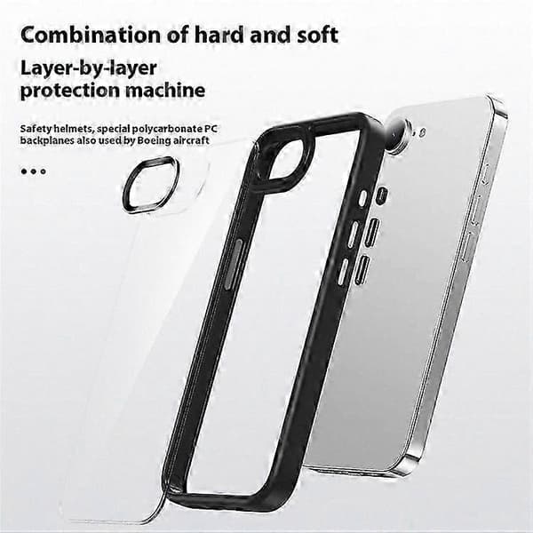 FULEXIN 16e Deksel, Anti-fall TPU + PC Krystallklart Telefondeksel Pink