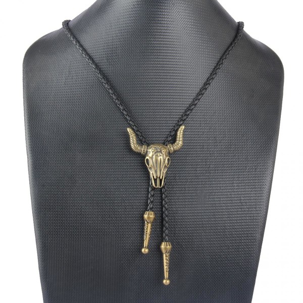bolo tie läder slips western western dödskalle läder slips
