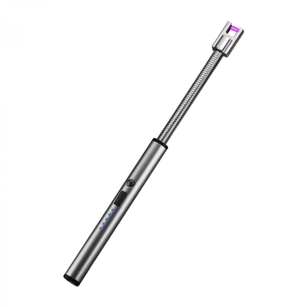 BBQ Candle Elektrisk tändare Uppladdningsbar USB Lång Flexibel tändare Silver