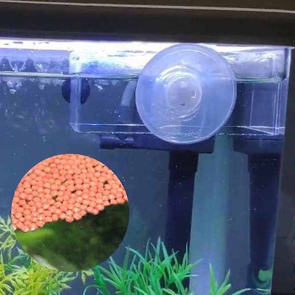 Akvarium Klar Fiskefoderautomat med Sugekop Gennemsigtig Akryl Fisk til Tankstation Flydende Foderfodringsring