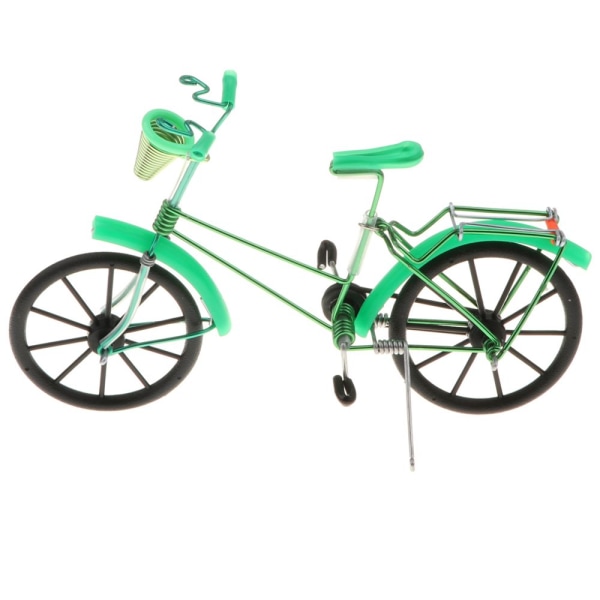 1/10 cykelmodell av aluminium med korg, grön pysselleksak
