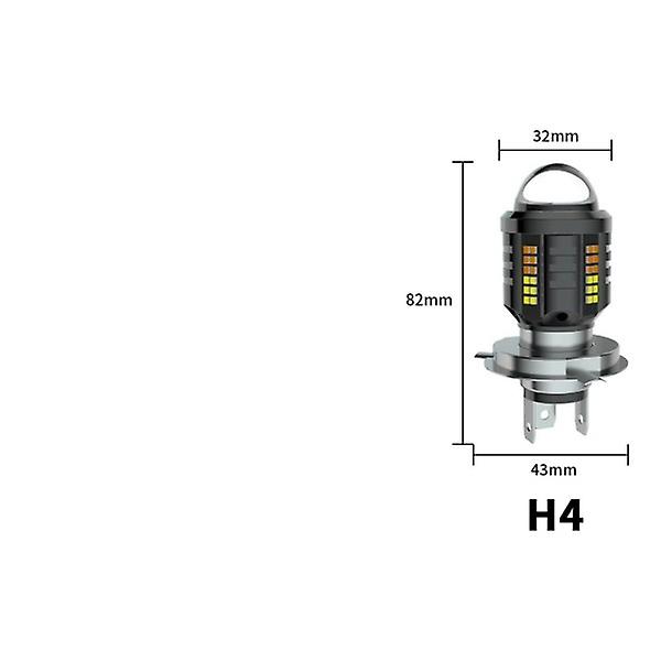 1 st Motorcykel Strålkastare LED H4 Lampor Hög Låg Ljus