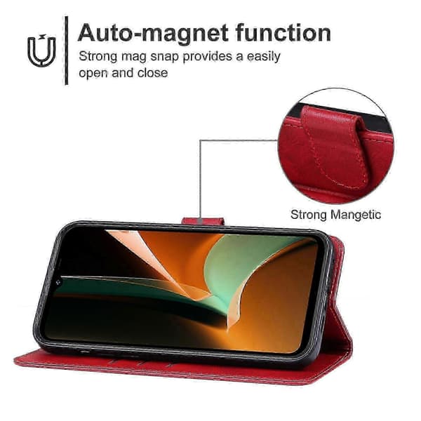 Lædertelefonetui til Ulefone Armor 17 Pro [MI] Red For Ulefone Armor 17 Pro