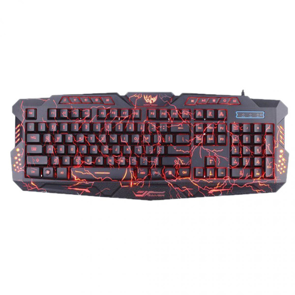 Bakgrundsbelyst Gamingtangentbord med Justerbar USB-kabelansluten Dator