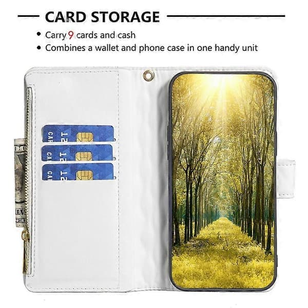 För Samsung Galaxy A41 Diamond Lattice Dragkedja Plånbok Läder Flip Telefonfodral White