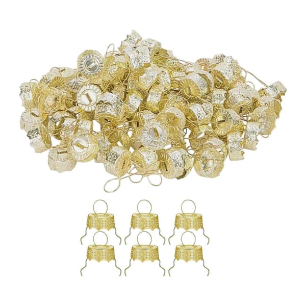 50x Julgransprydnad Toppar Hattar Jul Ersättning Prydnad Hängare Hattar Silver Yellow