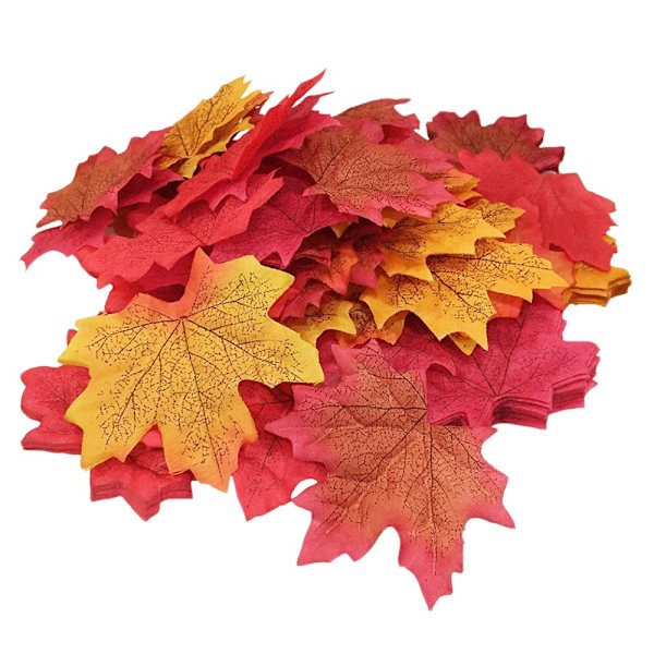 400 Stycken Konstgjorda Lönnlöv Höstlöv Bröllop Thanksgiving Dekor DIY Trädgårdsdekoration