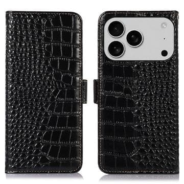 iPhone 17 Pro Max/18 Pro Max Krokotiilisarjan Nahkainen Lompakko... Svart black