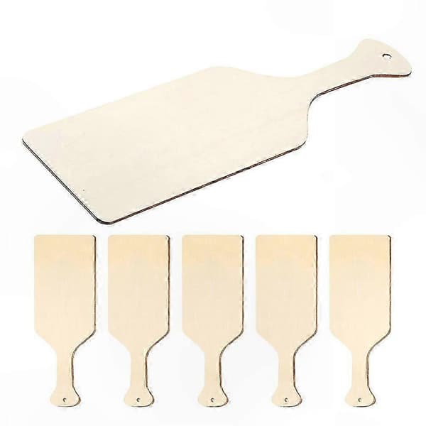 6-dele Mini Træpagajer til Håndværk og Køkkenbrug, Ubehandlede Holdbare Træskærebrætter Beige 24.00X8.00X0.30CM