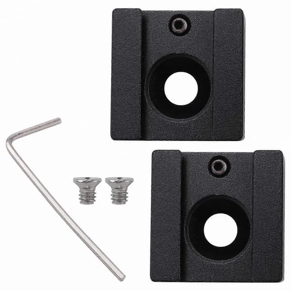 Kamera Cold Shoe Mount Adapterbeslag med 1/4\" gevind til Flash & Cage (2-pak) Black