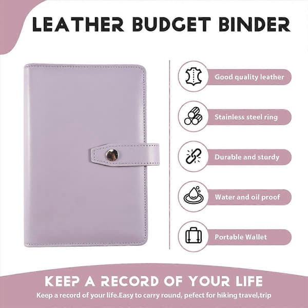Budsjettperm med glidelåskonvolutter, kontantkonvolutter for budsjettering, pengeorganisering for kontanter, pengekonvolutter Purple