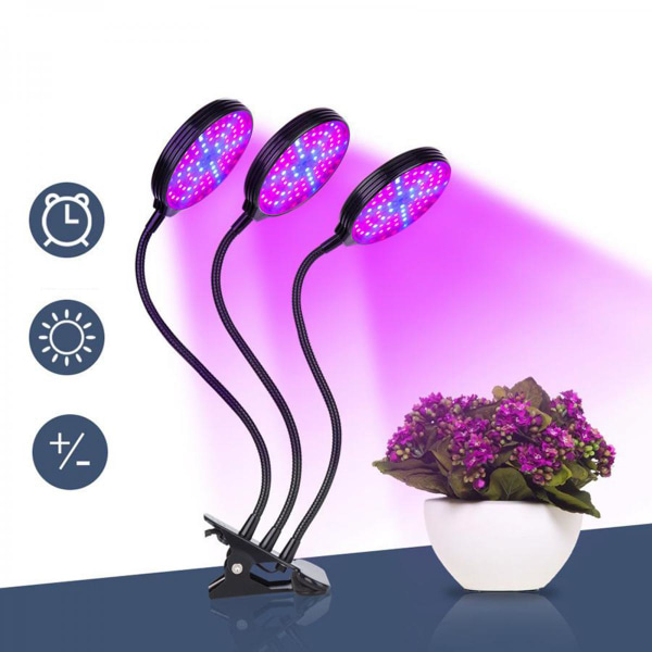 Grow Light Red Blue Spectrum Flower Grow Light UV Veg Lights Triple Heads