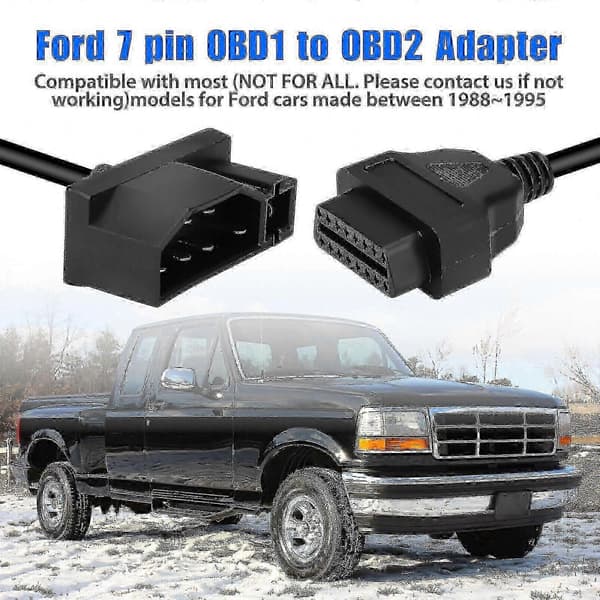 Læs motordiagnosekoder på OBD1-køretøjer med denne 7-bens OBD1 til OBD2-kabeladapter kompatibel med Ford-scannere og reparationsværktøjer