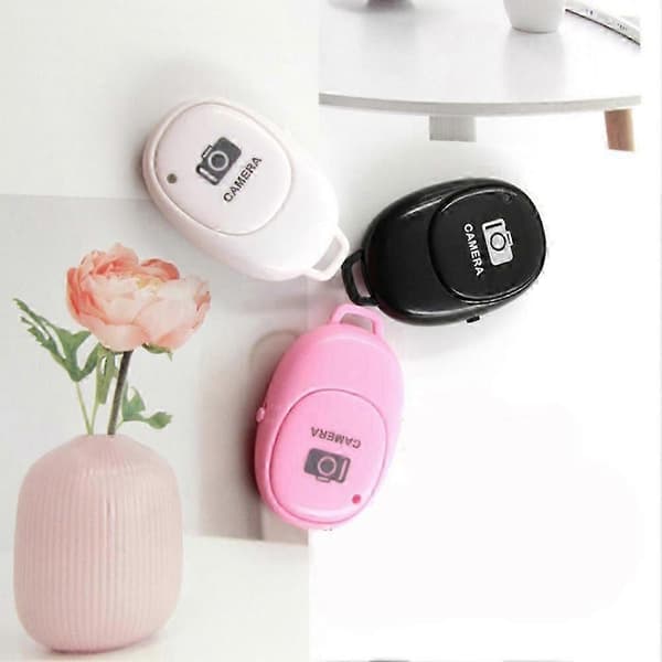 Trådløs kamerafjernkontroll Selfie Clicker for Android- og IOS-telefoner Selfie-tilbehør for bilder videoer svart Pink