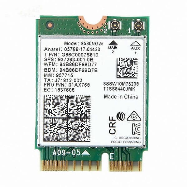 Intel 9560NGW WiFi-kort 1730 Mbps Bluetooth 5.0 Desktop Kit