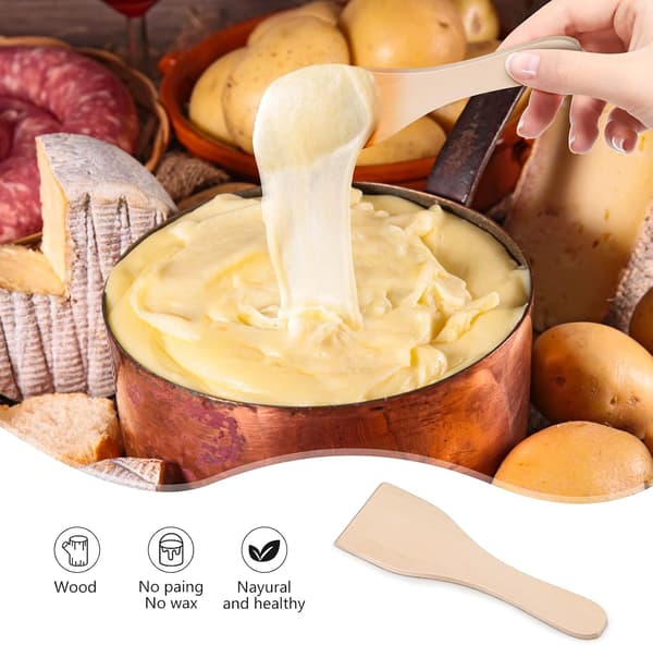 Pieces Non-Stick Coating Mini Raclette Pan Set with 4 Wooden Spatulas Portable Baking Tray for Melted Cheese Fried Egg-FX-