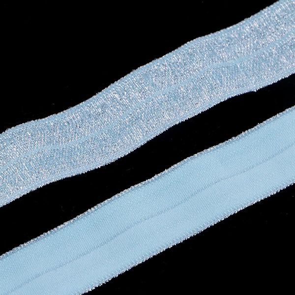 5 meter Bling Bomull Vik Över Sy Elastiskt Band För Sömnad Blå