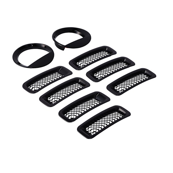 [RM]Front Mesh Grille Inserts Forlygteringe Kit til Jeep Patriot 2011 2016