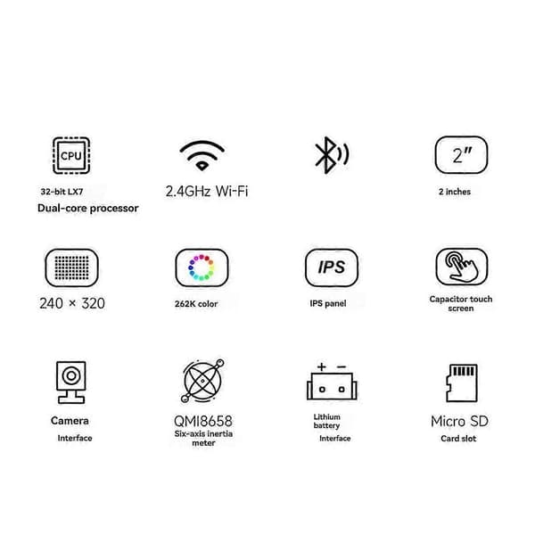 Waveshare ESP32-S3-kehityskortti 2 tuuman näytöllä, B