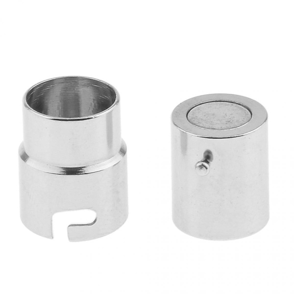 Set med läder-kumihimo lim i magnetlås skjutlås armband diy silver