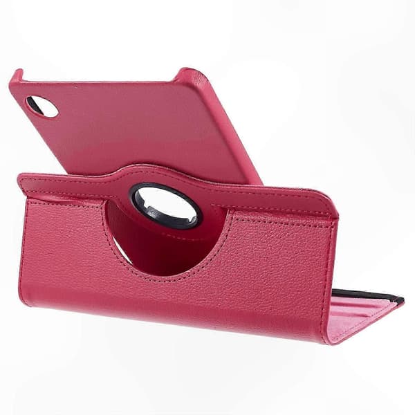 Roterende stativ PU læderetui til 10,4 tommer tabletcover Pink Rose