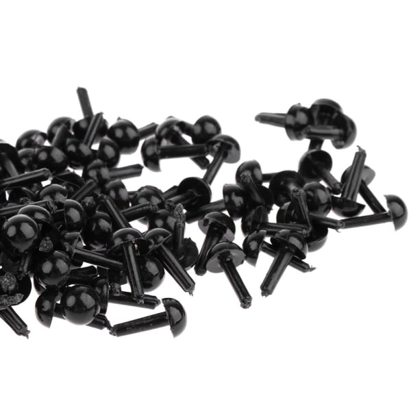 200 bitar svart plast säkerhetsögon för nalledocka djurleksaker 5 mm