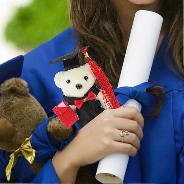 [RM]Graduation Bear Dolls Bjørnedesign Buketpynt til 6 stk. DIY-dekorationer
