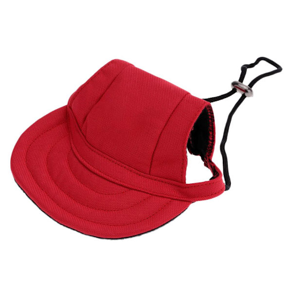 Liten Hund Kattunge Baseballkeps Halsrem Hatt Solhatt S Röd