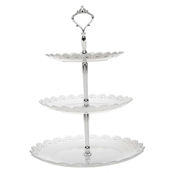 3-vånings Cupcake Stand Dessert Mini Cakes Frukt Godis Display Tower Clear