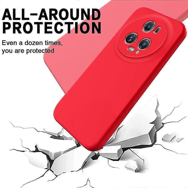 [RM] Ensfarvet flydende silikone-cover med stødabsorbering Red For Honor Magic5 Pro