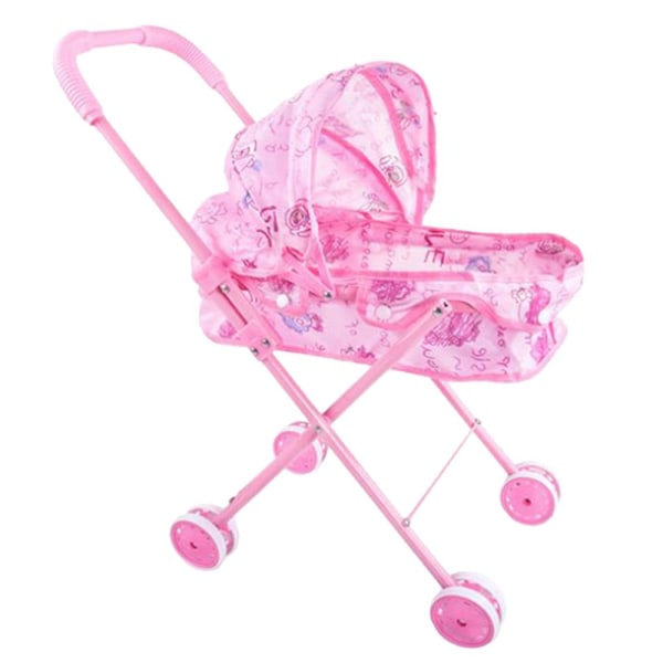 Baby Dolls Barnvagn Vikbar Barnvagn Barn låtsas rollspel Leksaker Rosa