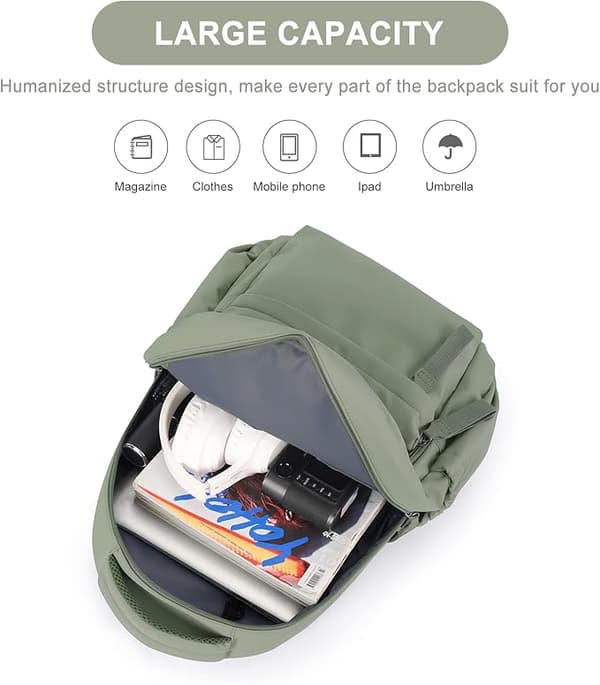 [RM]New Laptop Backpack, Waterproof Laptop Backpack with 17 Inch School Bag with USB Charging green