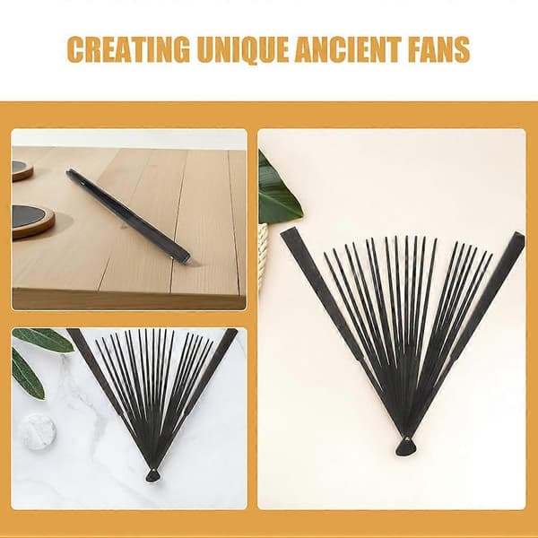 2 st bambu vikbar solfjäderram DIY japansk stil handhållen solfjäder tom solfjäder material för hantverk bröllopsfest heminredning