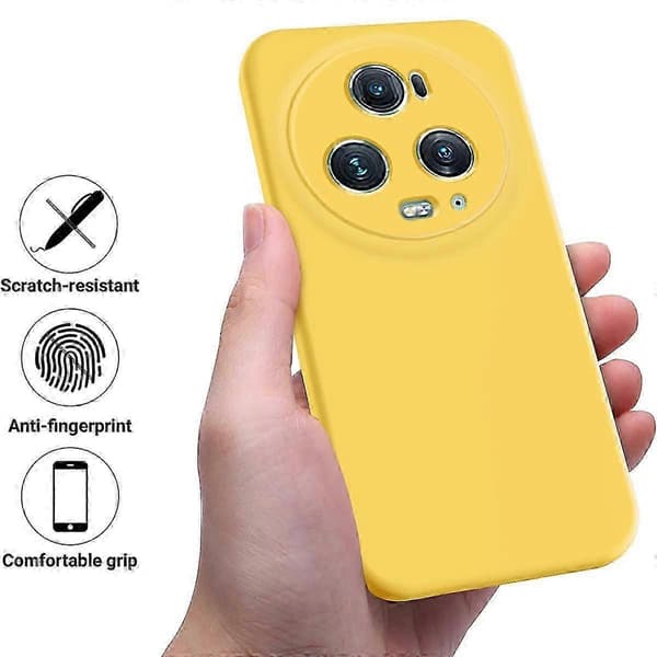 [RM] Stöttåligt mobilskal i flytande silikon med enfärgad design Yellow For Honor Magic5 Pro