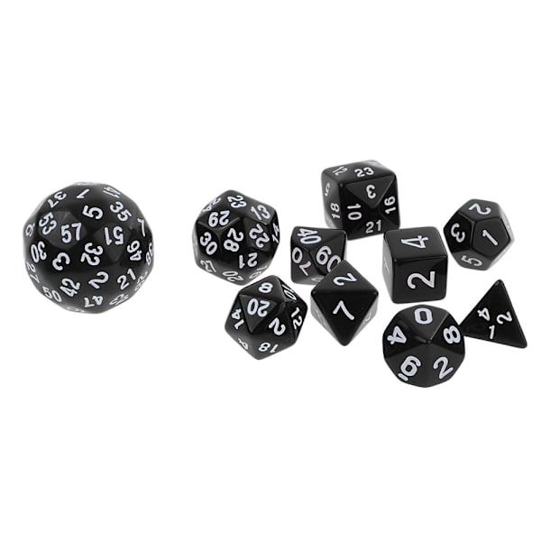 10 Stycken Mångsidiga Tärningar Skurna Tärningar För Svart Leksak Rpg Spel