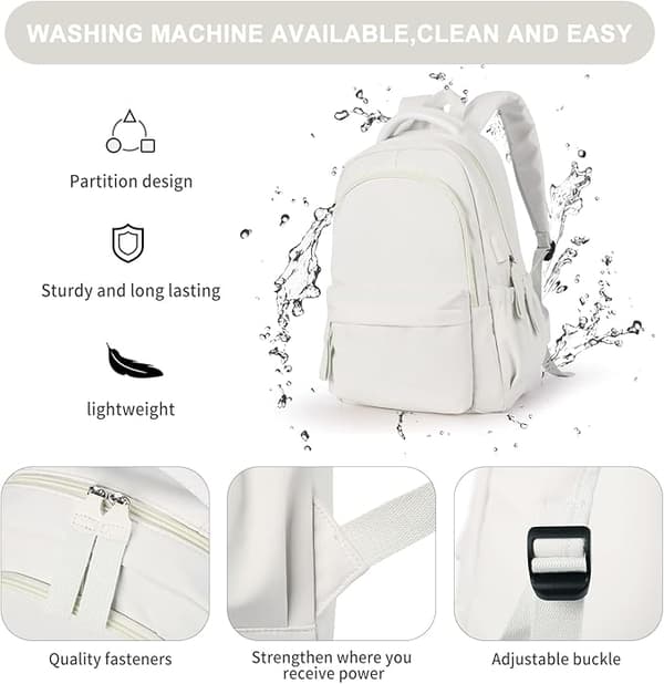 [RM]New Laptop Backpack, Waterproof Laptop Backpack with 18 Inch USB Charging School Bag White