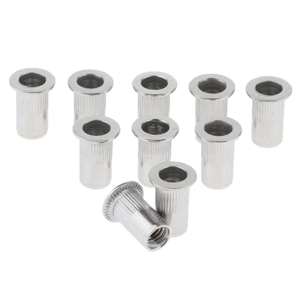 10 st/lot Rostfritt Stål Metrisk Gänga M4-M8 Rivmutter Mutterinsatser Mutter M5