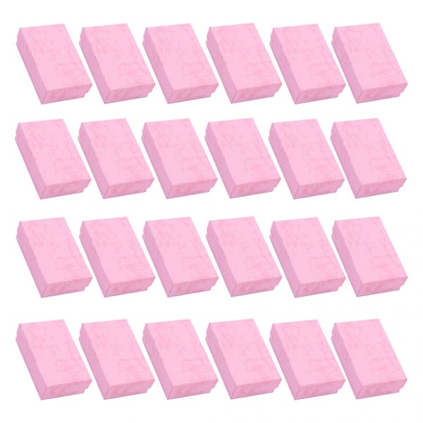 24 Stycken Smyckespresentask Papper Kartong Smyckeshållare Fodral Blå