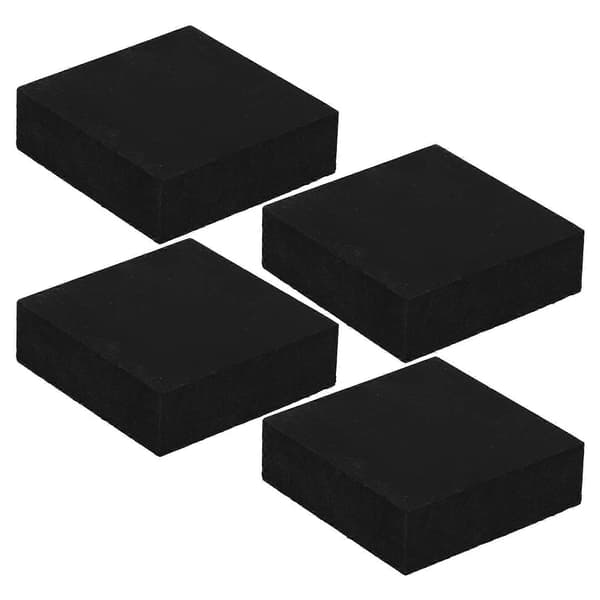 4st Heavy Duty Anti-Vibration Rubber Pads for Treadmill Exercise Equipment Riser Pad Noise Reducing Rubber Pad Floor Protector Rubber Block Black