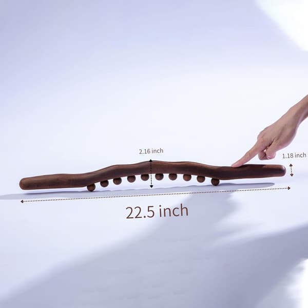 Wood Therapy Drainage Massage Roller Stick Tool, Massage Stick with 20 Massage Points Back Wood Scraping Stick