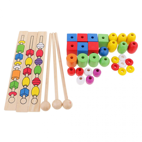 Montessori pärlor 6 färger stapling konstruktion leksak Early Learning Toy for Kid Baby