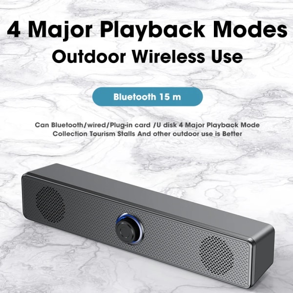 Hemmabioljudsystem Bluetooth högtalare 4D Surround Soundbar Datorhögtalare för TV Soundbar Box Subwoofer Stereo Music Box With Bluetooth function